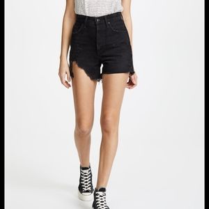 Agolde black dee shorts size 26 in color